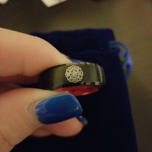 Man's Firefighter Wedding Band